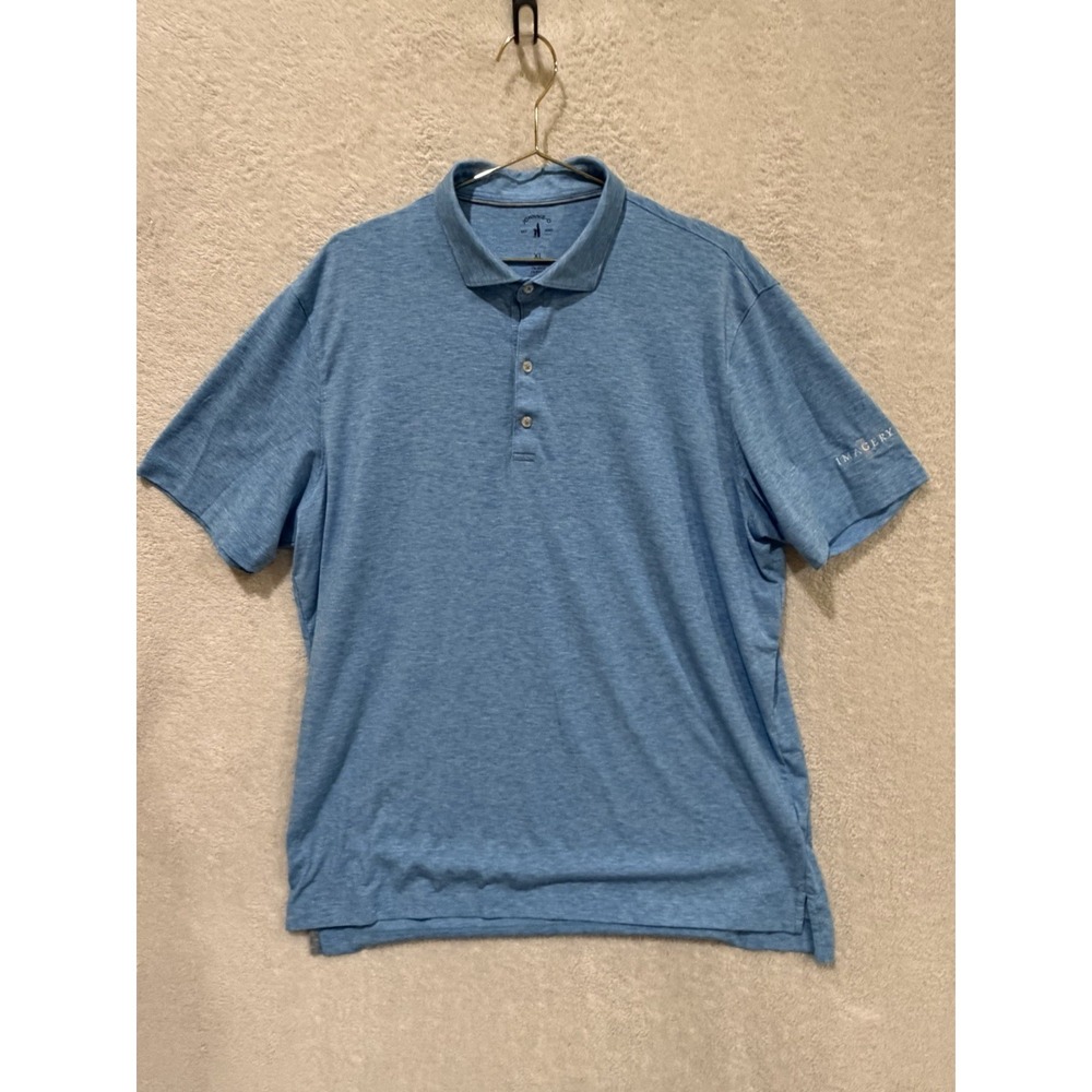 Johnnie-O Top Shelf Polo Shirt Men XL Blue Golf Performance Stretch UPF 50 *Logo